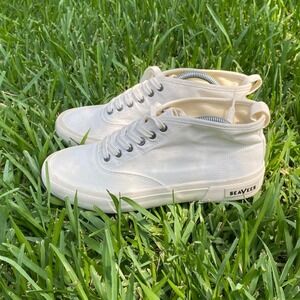SeaVees Womens Legend 90 Cotton Canvas Mid Cut Sneakers White 7.5 103300